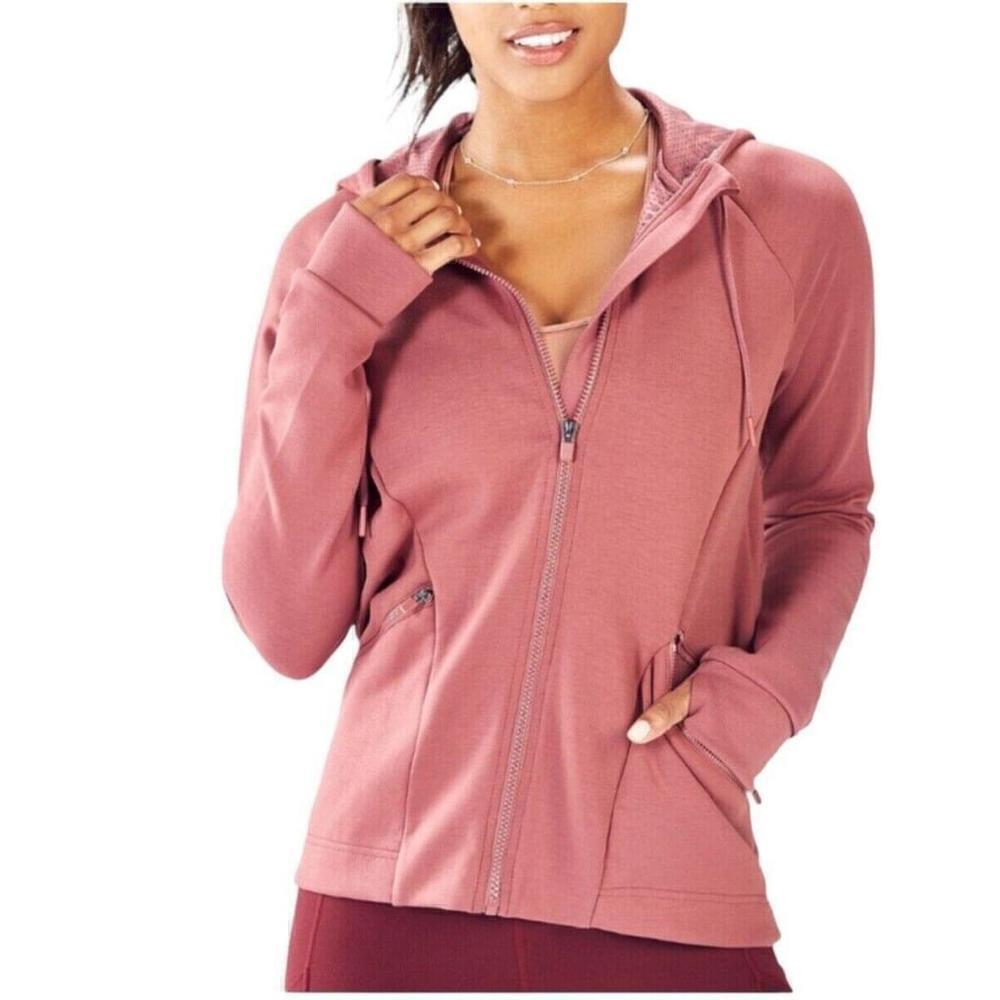 Fabletics Sammy Mauve Full Zip Hooded Jacket Size Medium